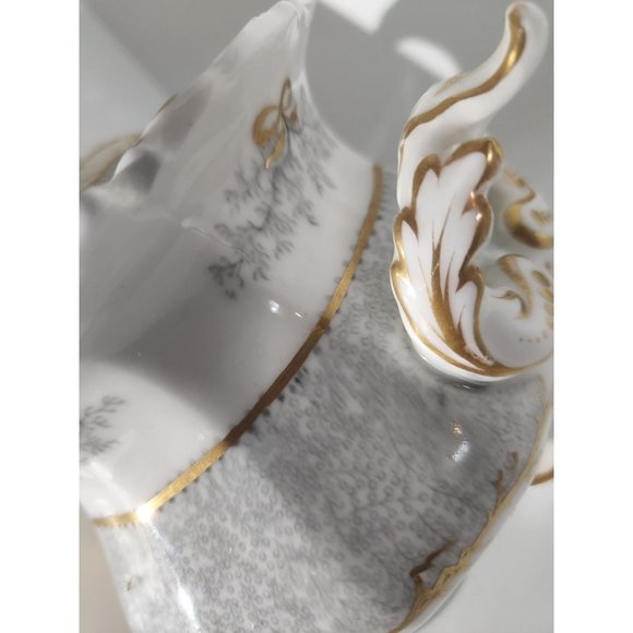 Unmarked porcelain Candy Dish*Compote with Lid*24K gold paint*c1940-50s? - Picture 9 of 9